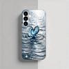 Blue Heart-shaped Design Glass Phone Case Suitable for Samsung Galaxy S26 S25 S24 S23 S22 S20 FE Ultra Plus Anti Drop Back Cover