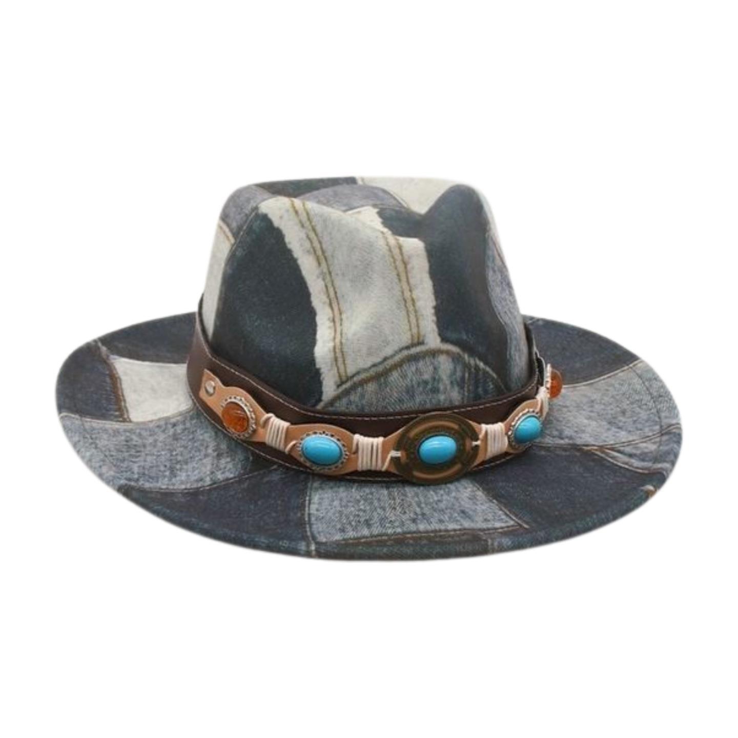 

Los Angeles Western Cowboy Top Hat Fashion Color Matching Jazz Hat Peach Heart Retro Stage Catwalk Performance Stage Hat [peach heart top] one size fits all