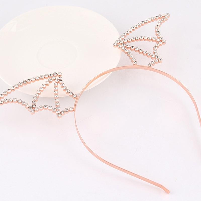 Shinning Bat Wing Headband Rhinestone Hair Hoop Halloween Party Headpiece Cosplay Animes Character for Woman Teens