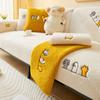Lamb Velvet Sofa Cushion Winter Plush Thickened Warm Non-slip Cushion Cartoon Leather Sofa Cover Backrest Towel Cover Cloth