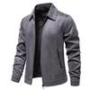 Men’s Suede Turn Down Collar Outdoor Jacket