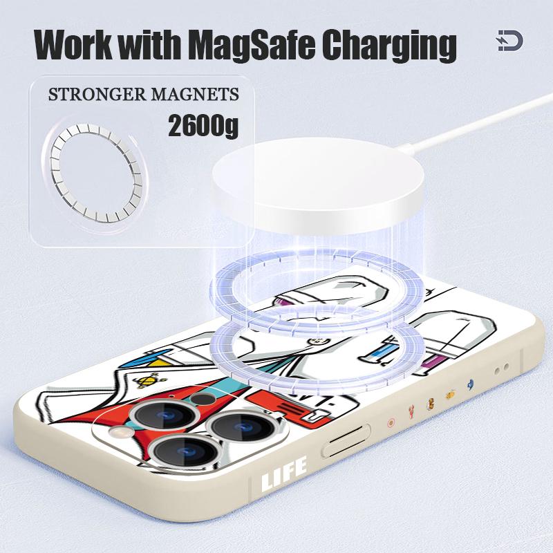 Magnetic For Magsafe Case For iPhone 17 Pro Max Guitar White Robe Print Soft Silicone Phone Back Cover For iPhone 16 15 14 13 Pro Max 16e 17e