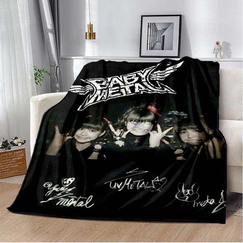 

Japanese idol group babymetal combination Throws Blanket Sofa Hiking Picnic Bed Fashion Super Soft Flannel Blanket birthday gift 75x90cm