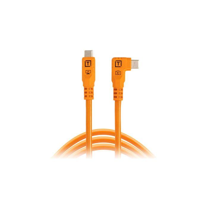 TETHER TOOLS Câble USB-C vers USB-C coudé 90° TetherPro Optima 10Gbps CUC15RTG2 - Orange 3m