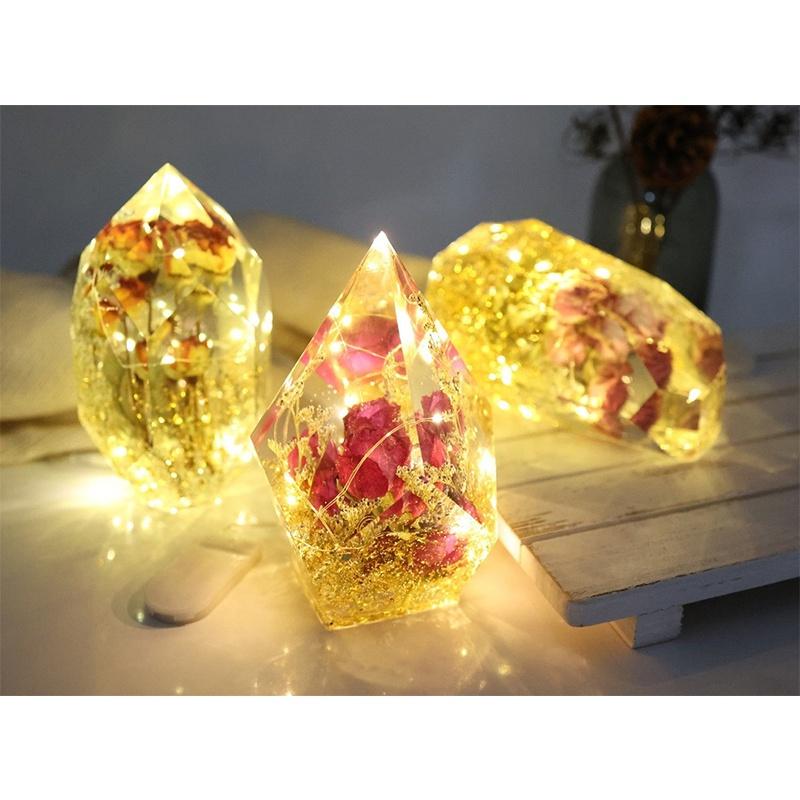 3 Geometric Gems Silicone Moulds Epoxy Moulds Gems Desktop Ornaments Silicone Moulds Night Lights Silicone Moulds Casting Moulds Home Decor