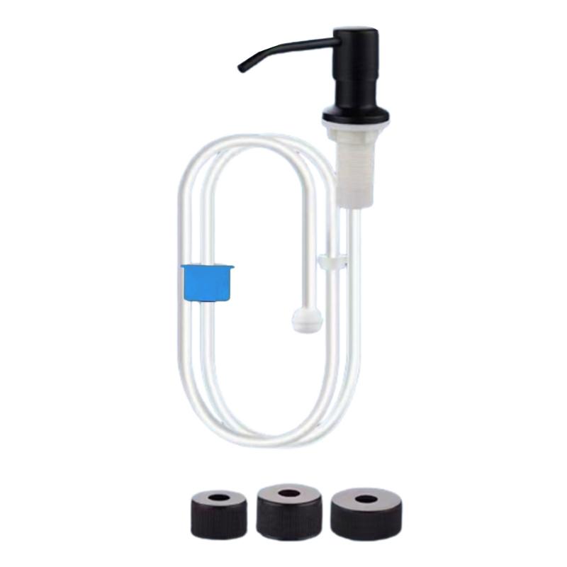 Durable 500ML Soap Dispenser for Kitchen Sink Black Silver Color Liquid Pump Bottle with Stainless Steel Head and Hose