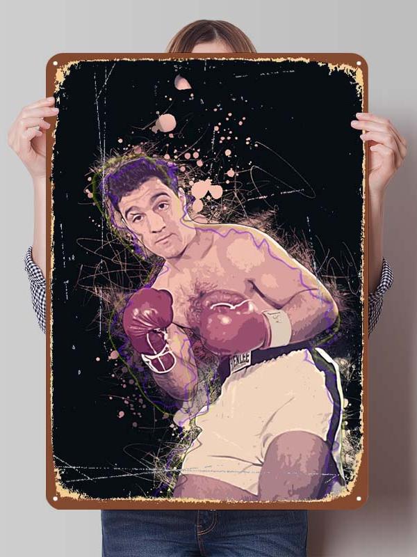 Rocky Marciano Bokser Metalowe Plakaty Vintage Dekoracja Wnętrz Niestandardowe Bokserskie Metalowe Tabliczki Cyny do Dekoracji Ściennej Retro Dekor