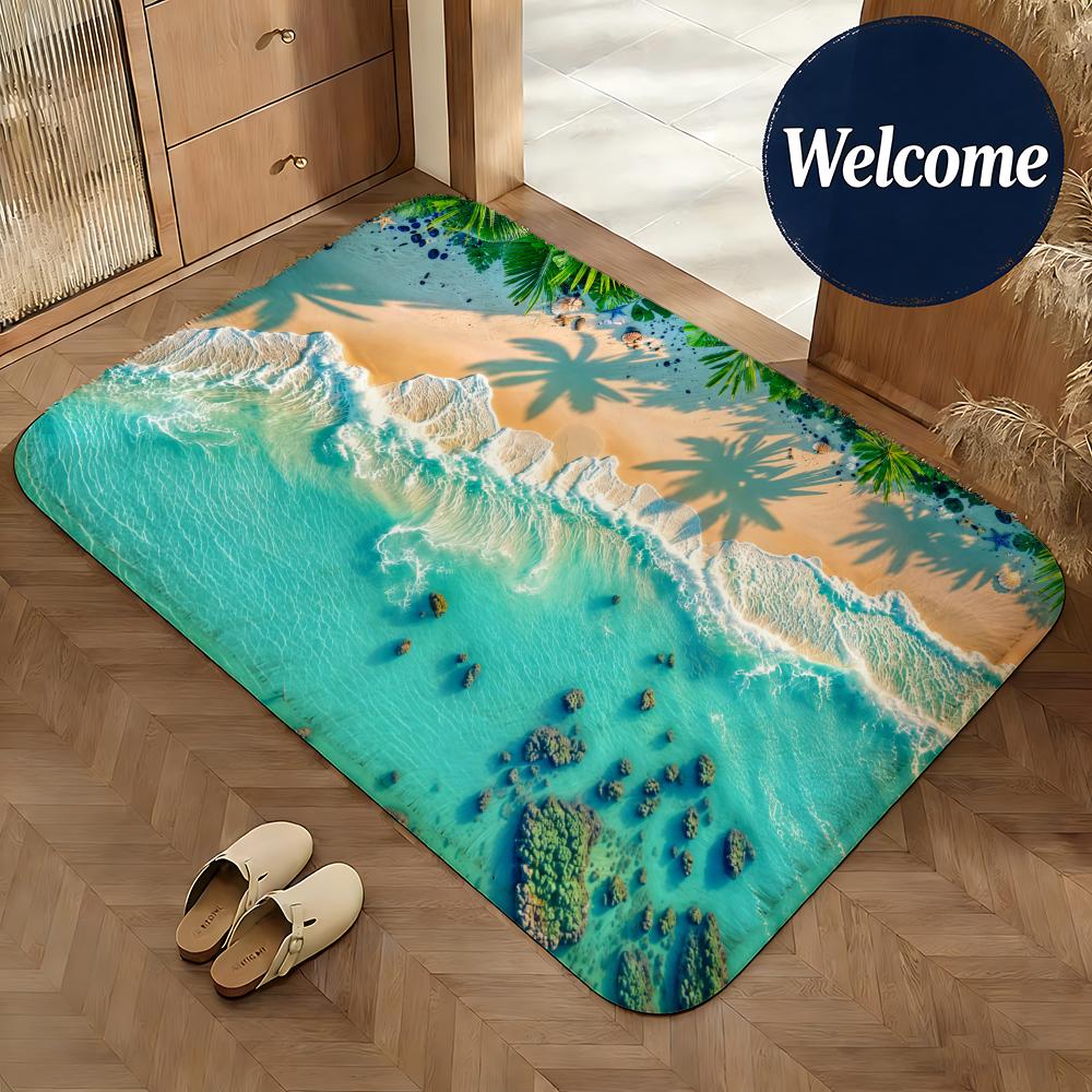 Oceaan & Zand Vloermat Antislip Absorberend Deurmat Badkamer Slaapkamer Woondecoratie Tapijt