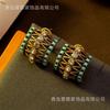 Retro Palace Semi-circular Hollow Zircon Earrings With Ancient Western French Style Light Luxury High-end Temperament Versatile