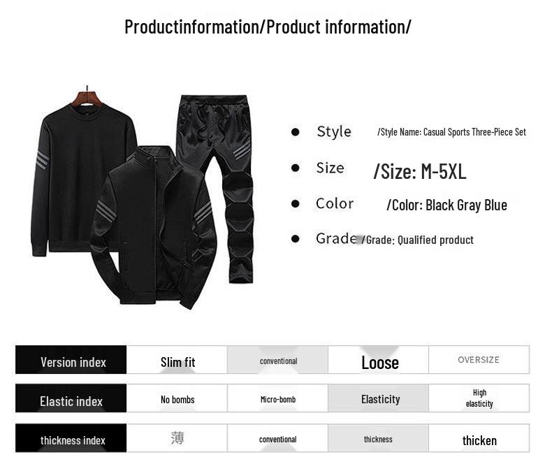 2025 Men's Spring Sportswear Set: Hoodie, Zip-Up Jacket, Autumn Style 3-Piece
