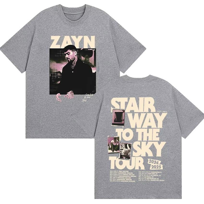 Vintage Zayn Malik Startway To The Sky Album 2025 Grafická Trička Pánská Hip Hop Móda Bavlněné Tričko s Krátkým Rukávem Streetwear