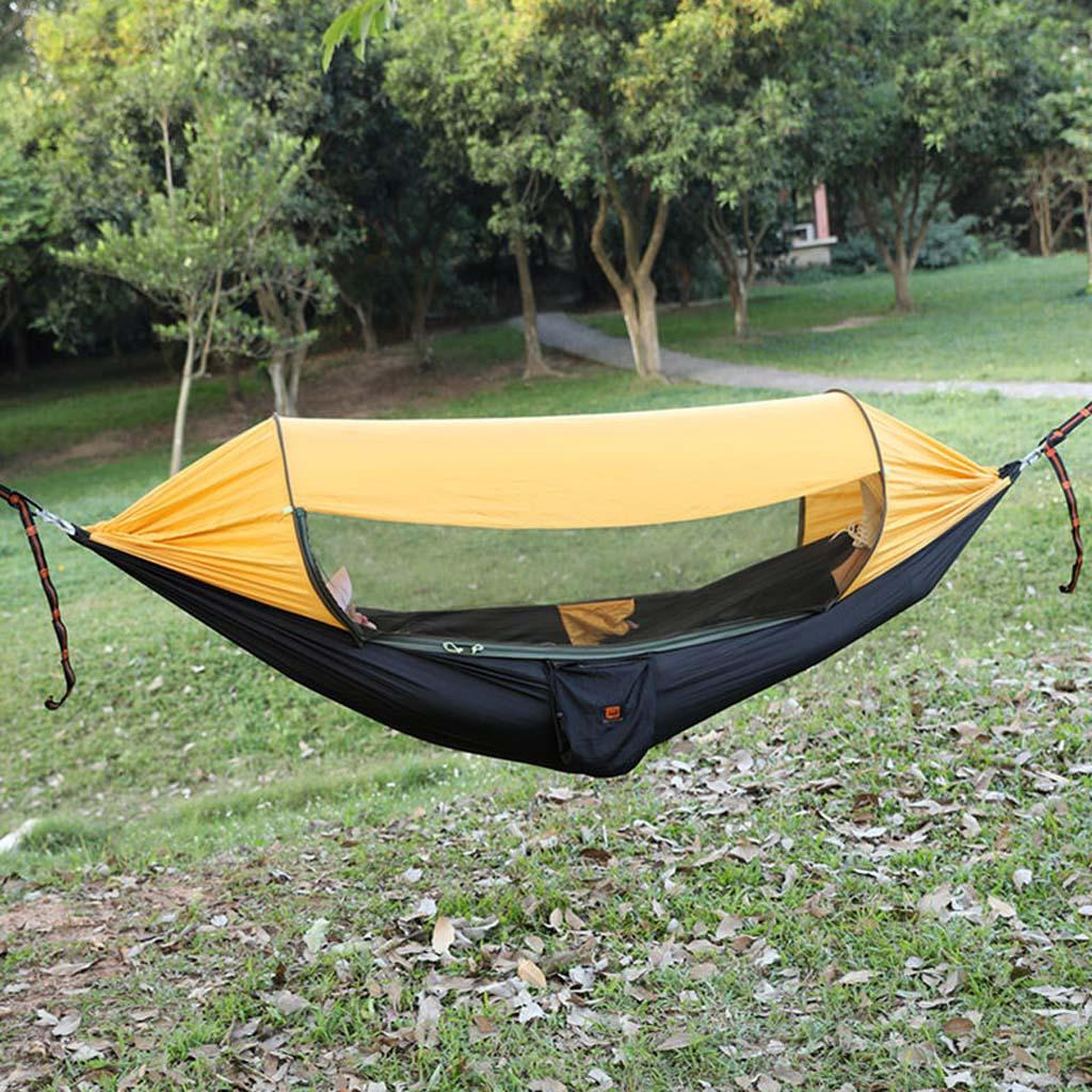 1-2 Person Outdoor Camping Hammock with Net, High Strength Parachute Fabric Hanging Bed Hunting