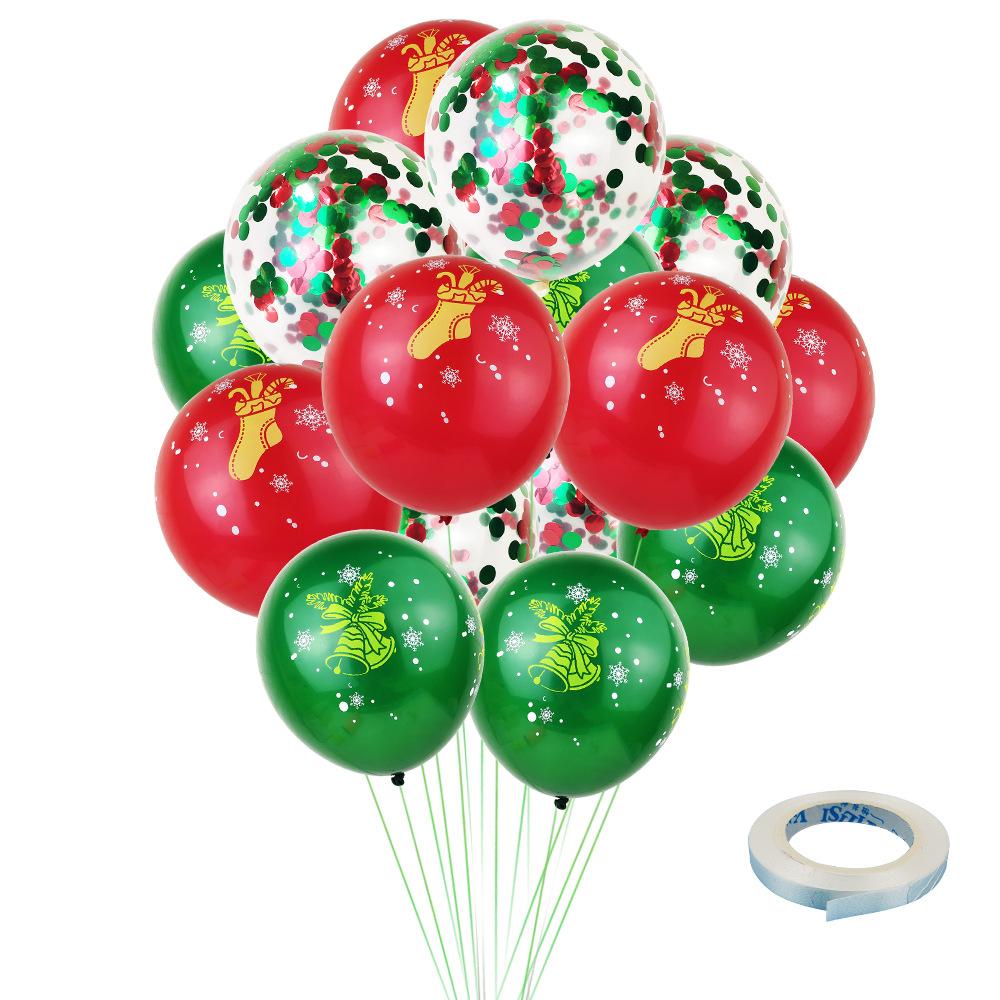 Christmas Red And Green Sequin Latex Balloon Wedding Wedding Room Creative Decoration Balloon Sequin Balloon Package