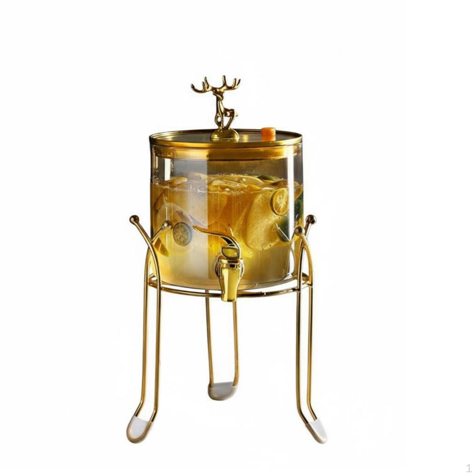 Glass Drink Dispenser Wide Mouth Beverage Container with Spigot Airtight Seal Lid Spigoted