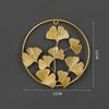 Hanging Gold Iron Arts Leaves Sculpture Ginkgo Leaf Ornaments Wall Decoration Metal Round Pendant