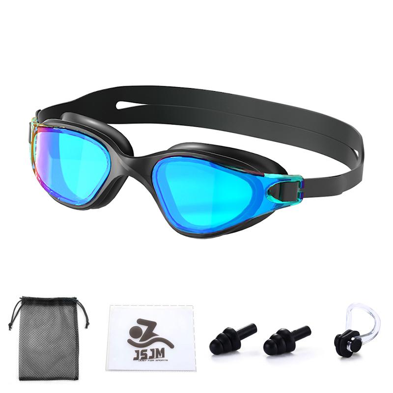 JSJM New Swimming Goggles HD Anti-Fog Professional Swimming Glasses Silicone Anti-UV Adjustable Swimming Goggles Adults Unisex
