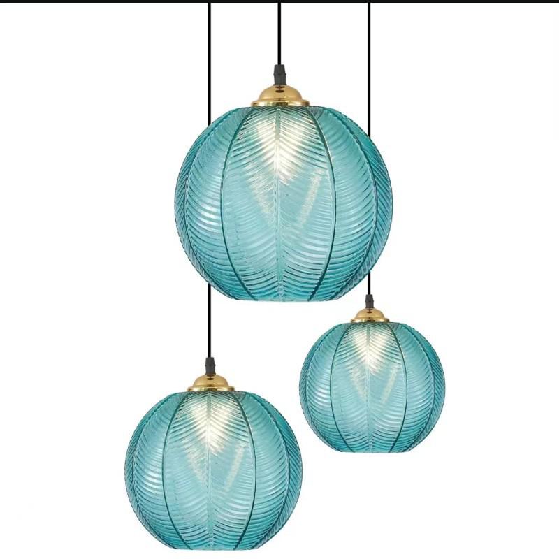 Designer Green Leaf Glass Pendant Light for Modern Spaces