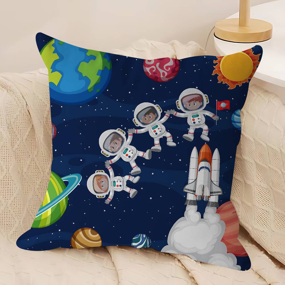 Tecknad Rymd Astronaut Örngott Hem Sängkläder Dekorativt Örngott Bröllop Supermjukt Örngott