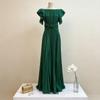 Elegante Abito Lungo in Chiffon con Design Pieghettato per Eventi Formali