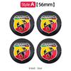4pcs 56mm 60mm 65mm Car Wheel Center Emblem Hub Caps Stickers For 500 Punto Abarth Stilo Palio Bravo Doblo Aegea Strada