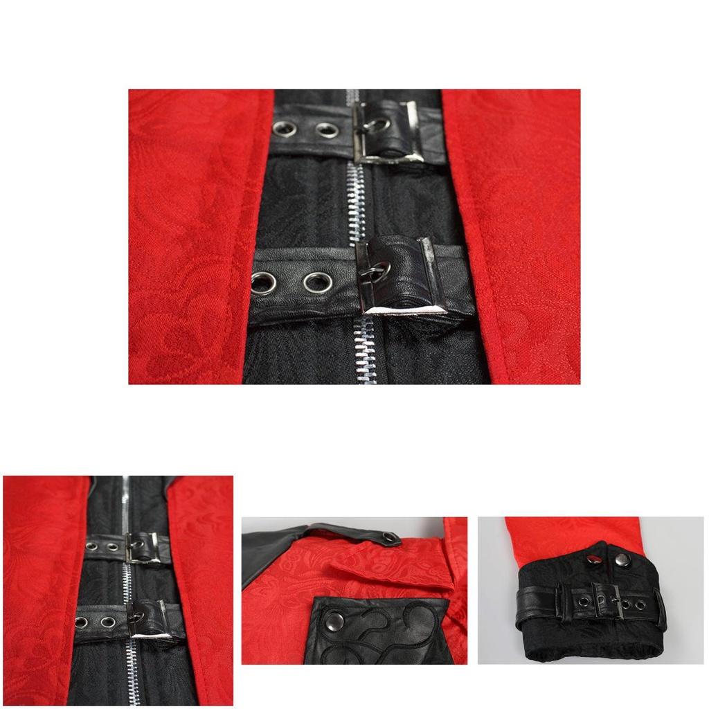 Stunning Medieval Halloween Retro Stitching Jacket For Men With Long Sleeves