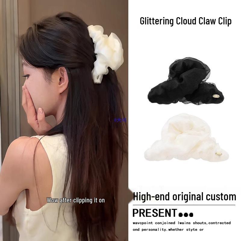 

Elegant Cloud Hair Clip: Women s Luxury Temperament Shark Hairpin Accessories бежевый
