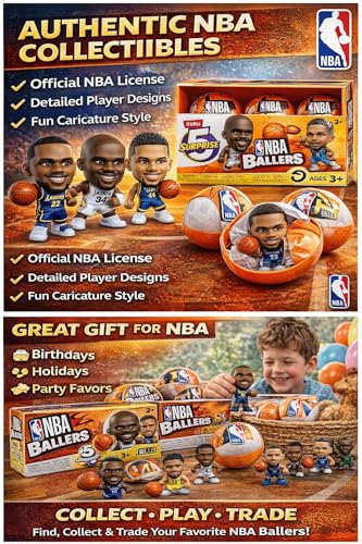 ZURU 5 Surprise NBA Ballers Series 2 Official NBA Collectible Figures & Accessories – Surprise Unboxing Basketball Sports Toy (4 Capsules)