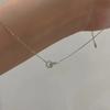 Christmas Gift 925 Sterling Silver Double Ring Zircon Necklace With Simple Temperament Geometric Collarbone Chain Party Jewelry