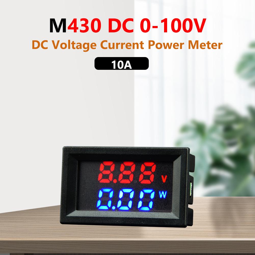 5Pcs 10A/50A/100A Digital Voltmeter Dual LED Display Current Power Meter Multifunctional Voltage Current Meter Instrument Tool