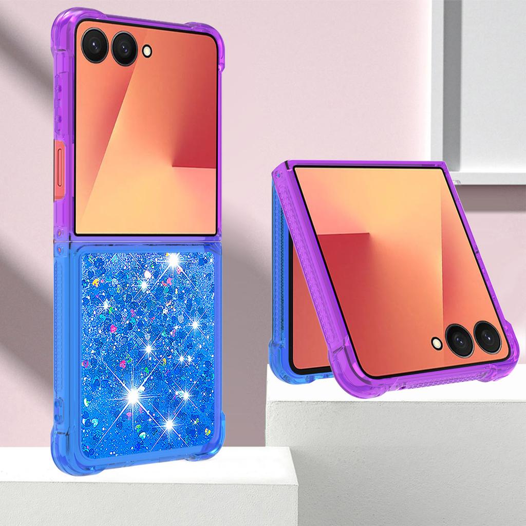 Capa Areia Movediça Z Flip7 para Samsung Galaxy Z Flip 7 6 5 Capa Gradiente Flash Glitter para Capa de Celular Galaxy ZFlip 7 Fundas Coque