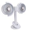 Double Head Clip On Fan Rechargeable Dual Brushless Motor 360 degrees  Rotation Desk Cooling Fan with LED Light