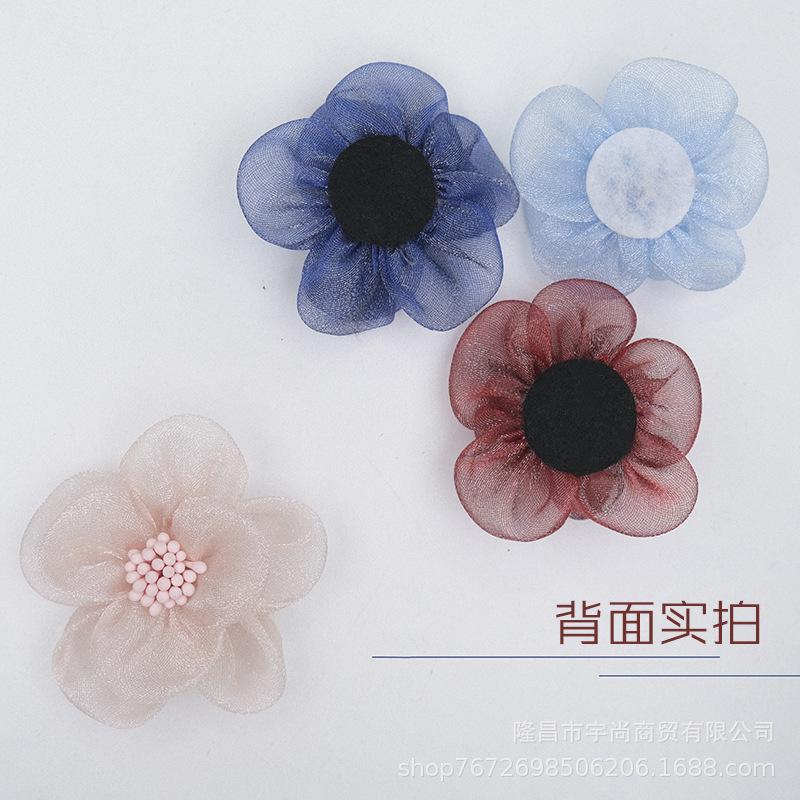 Organza 3D Floral DIY Accessories: Hand-Sewn Flowers for Clothing, Hair Ties, Clips & More