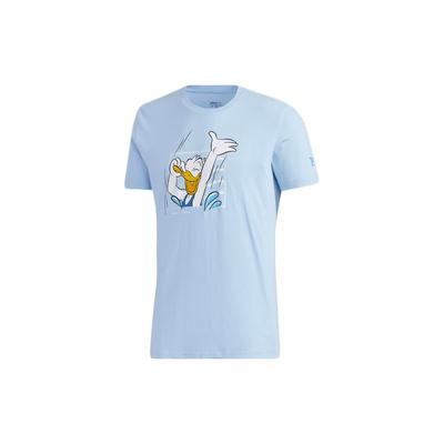 Adidas Neo Donald Duck Graphic Straight T-Shirt Couples Edition Unisex Top Pink Light-Blue GJ5643