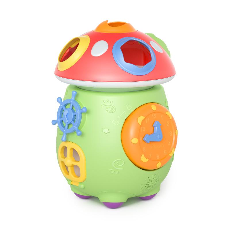 Children'S Shape Building Block Pairing Mushroom Car Early Education Multi-Functional Music Light Box Educational Baby Toy