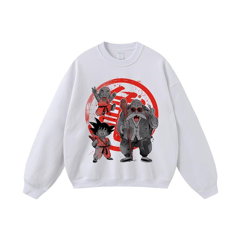 Heavyweight 420g Cotton Hoodie With Anime Print Unisex Oversized Streetwear Long Sleeve Sweatshirt