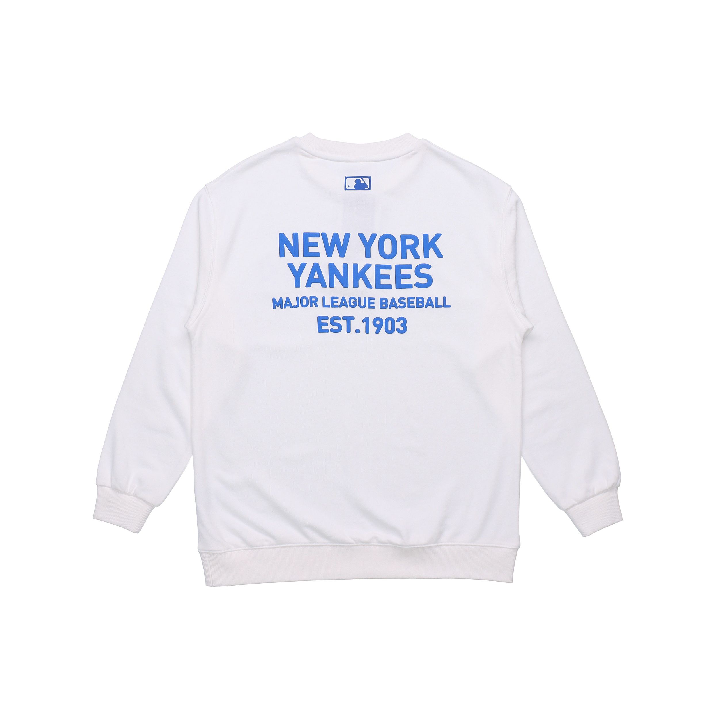 MLB Locker Geschnittener Bedruckter Logo Sport Freizeit Langarm Hoodie Unisex Hoodies Weiß 31MT21011-50I M blue