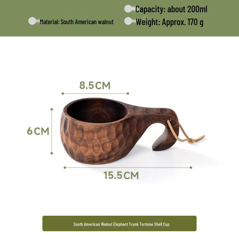Wooden Finnish Style Handle Mug