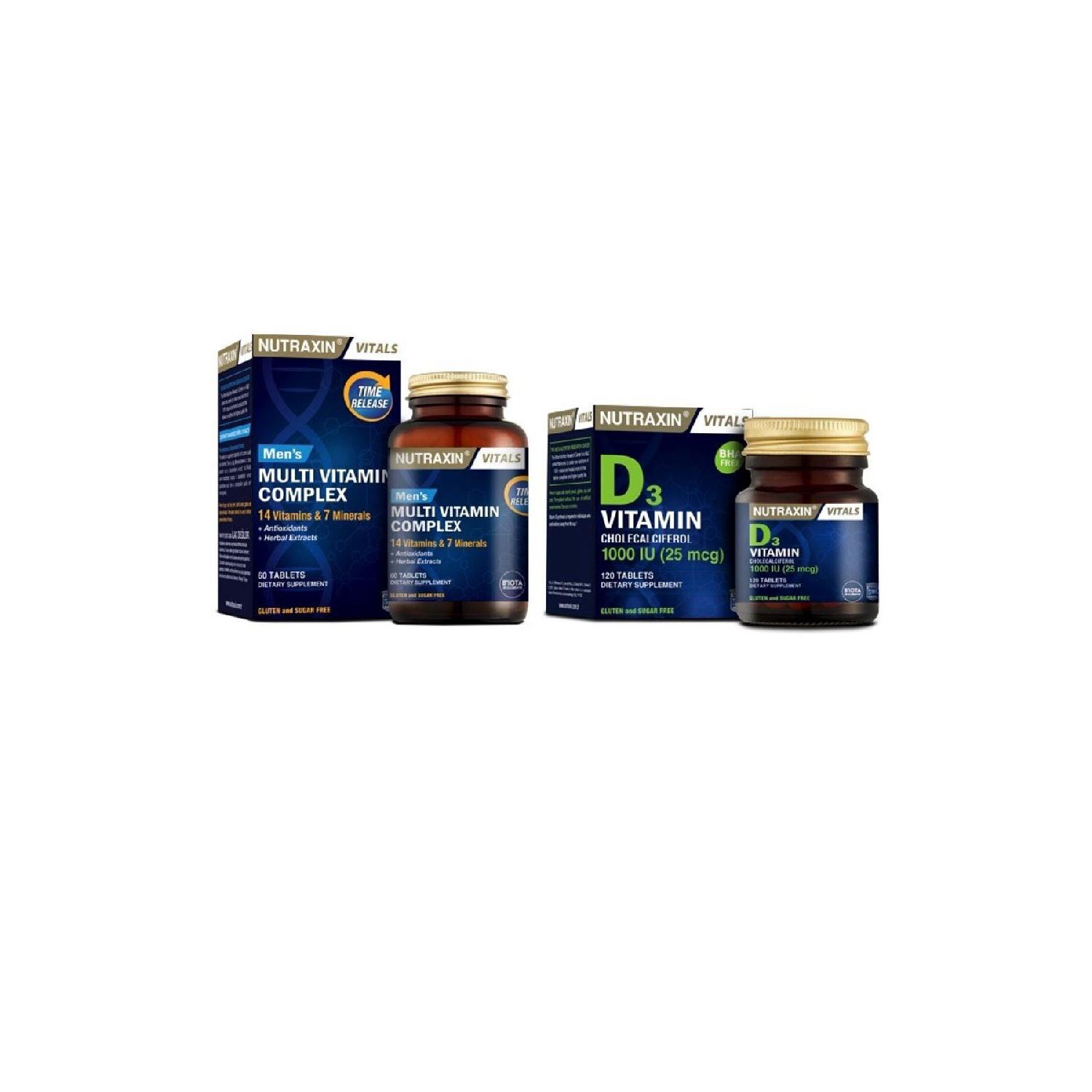 

Men s Multi Vitamin Complex 60 Tablets Vitamin D3 120 Tablets