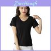Short Sleeve White Mask Tshirt For Women Summer Loose Vneck Casual Top