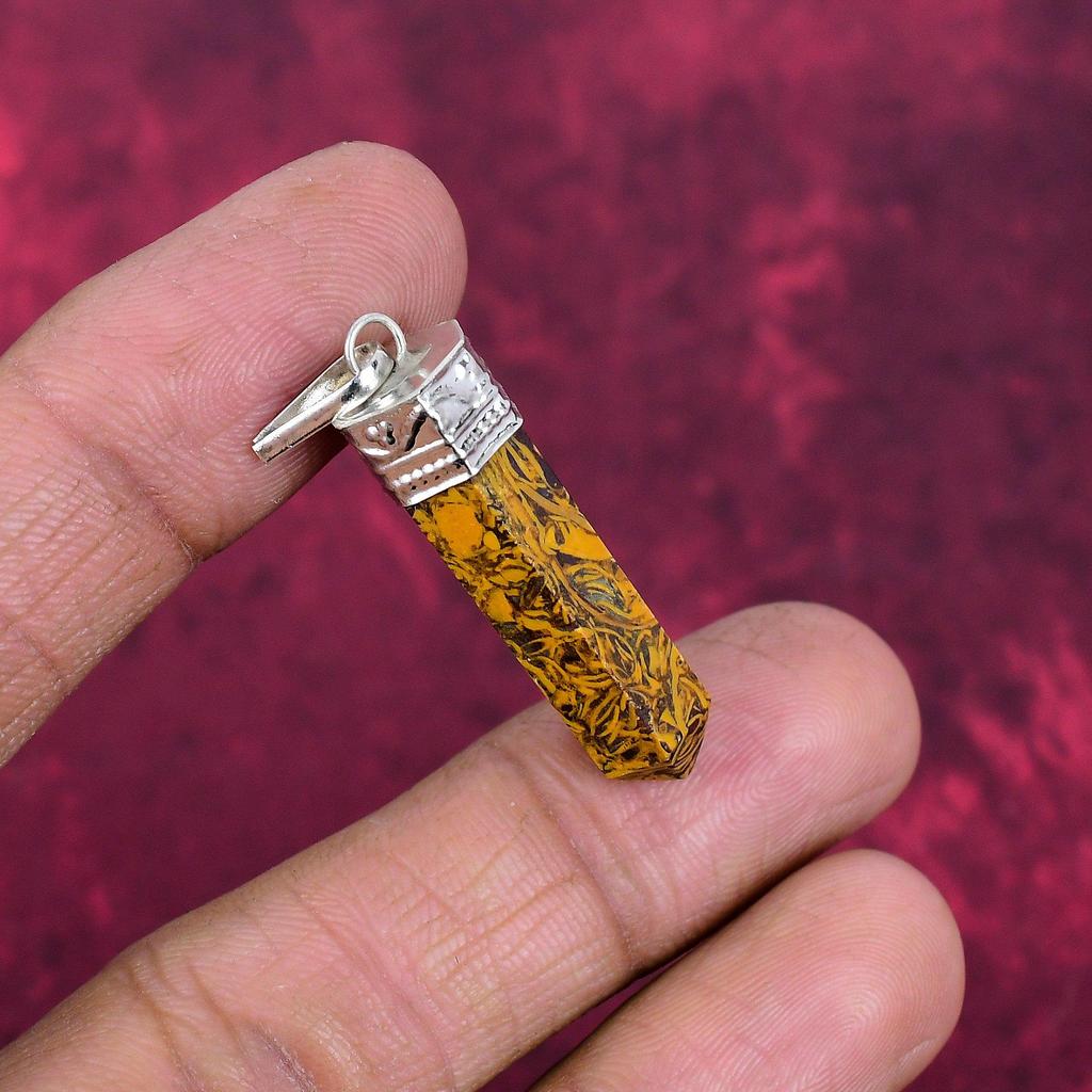 Snakeskin Jasper Pendant, 925 Solid Sterling Silver Jewelry, Gemstone Pendant, Gift For Her Handmade Dainty Jewelry