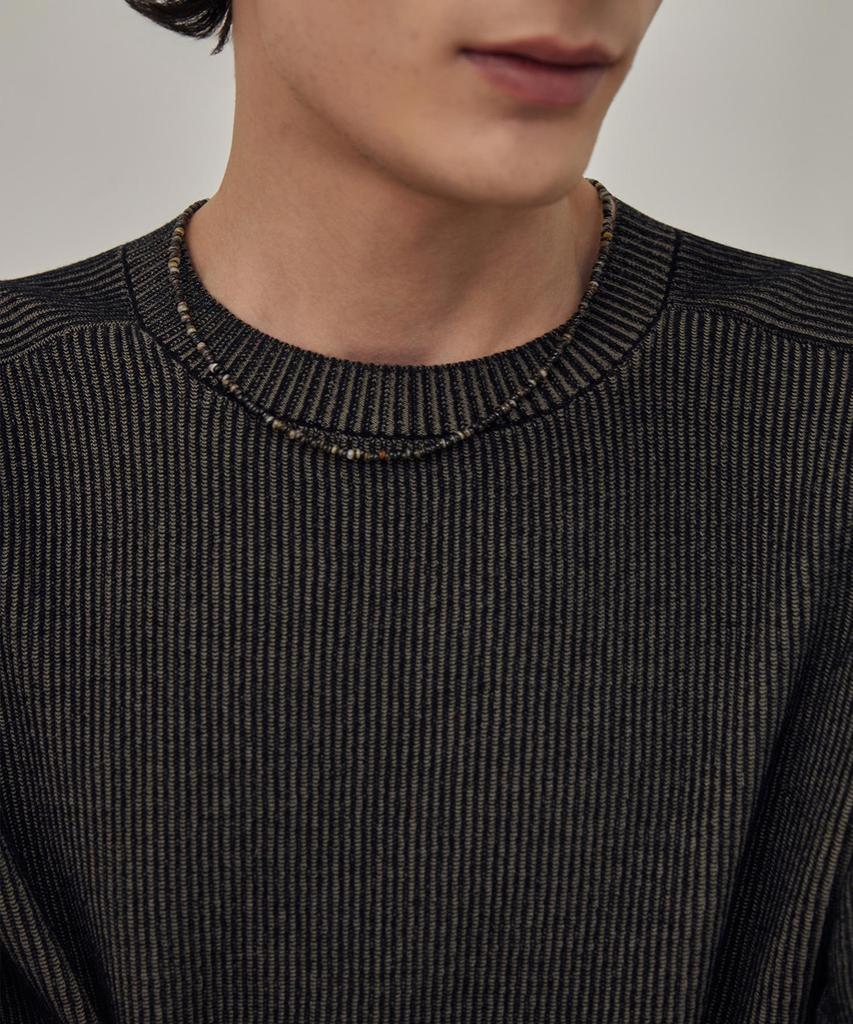 THEKNITCOMPANY Abyss Linen Crewneck - Onyx Black