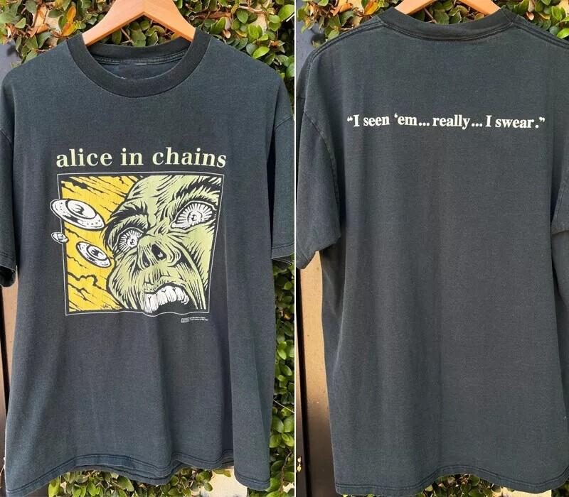 Alice In Chains (1996) Band 2 Side Black Unisex T shirt Gift Fan Reprint S-5XL Unisex T-Shirt S