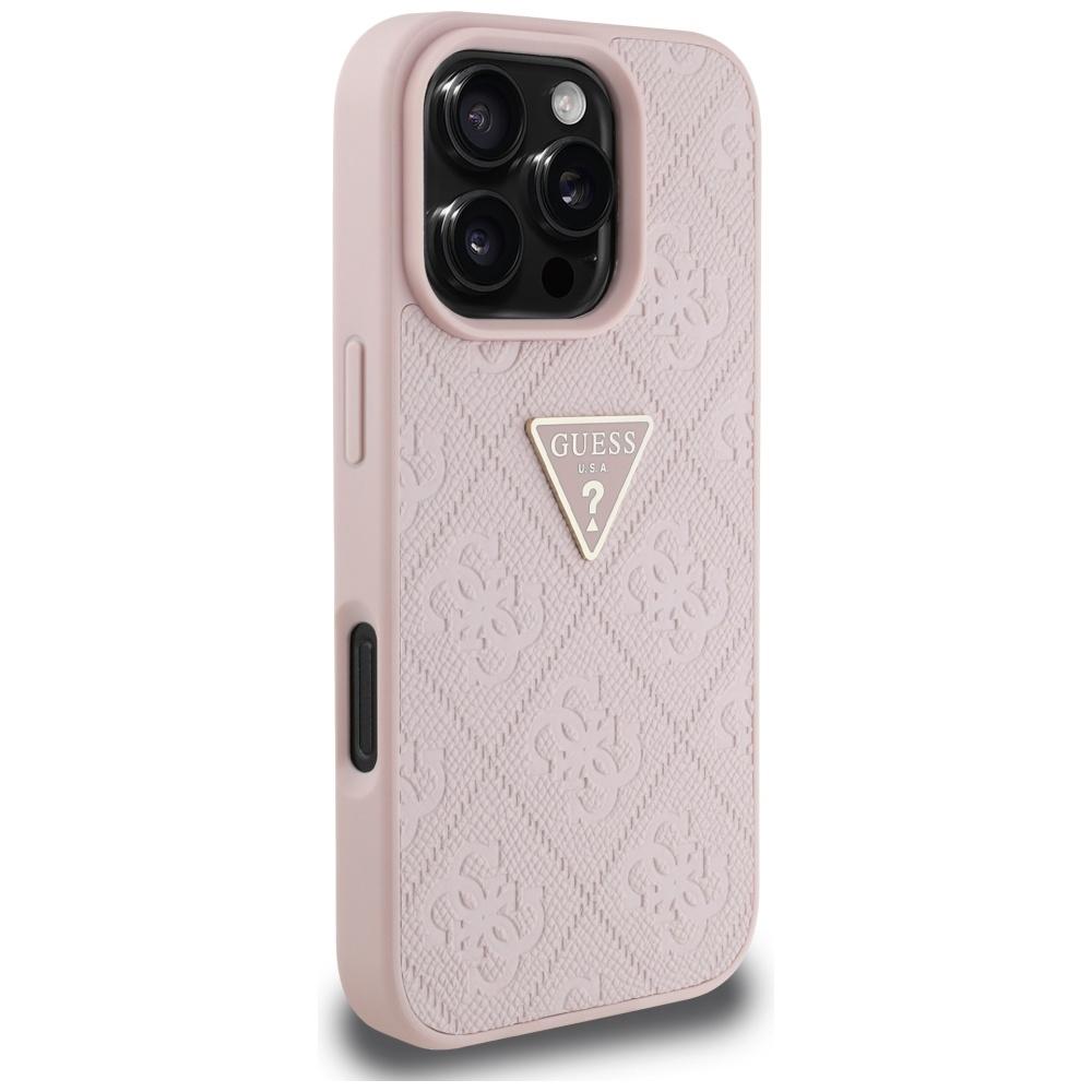 Etui Guess Hot Stamp 4G Pattern Triangle Metal Logo Do Iphone 16 Pro Max Różowy