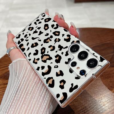 Capa de Telefone Transparente com Estampa de Leopardo Para Samsung Galaxy S26 S25 S24 S23 Ultra S22 Plus S25 FE A56 A36 A26 A55 A54 A15 Capa de PC