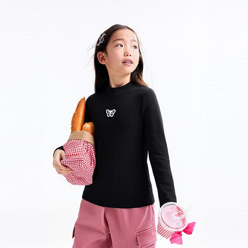 Annair Girls  Modal Long Sleeve Mock Neck Knit Top, 2025 Fall 130