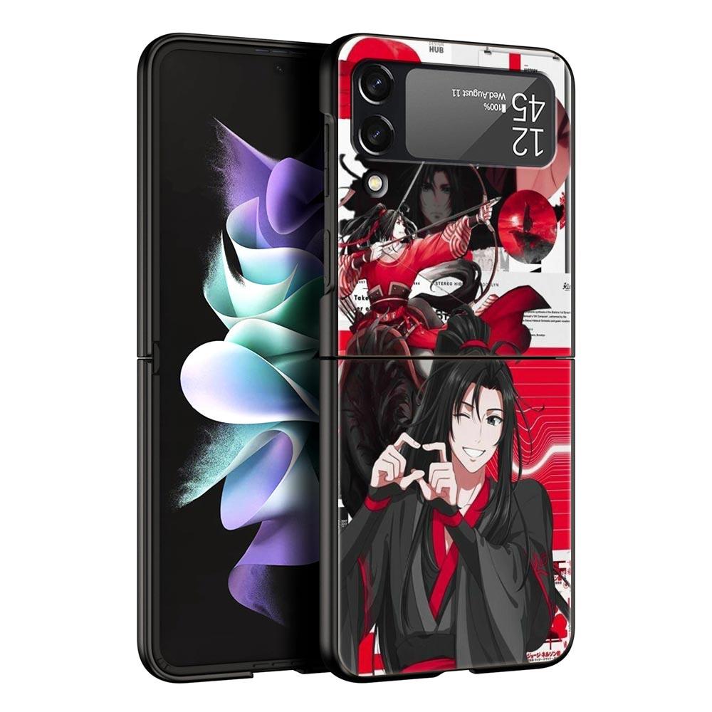 Anime Mo Dao Zu Shi MDZS Z Flip 4 Phone Case For Samsung Z Flip 3 5G Black Hard Shell Galaxy ZFlip3 ZFlip5 Cover Folding Luxury