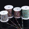 1m Stainless Steel Mixed Color Natural Stone Chain DIY Curtain Tassel Decor 3.2mm Crystal Beads Strap Wedding Party Decoration