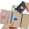 For iPhone 14/13 Case Litchi Texture Card Bag Leather+TPU Crossbody Phone Cover with Ring Kickstand