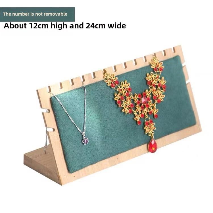 Подставка для ожерелий и ювелирных изделий из цельного дерева, двухслойная