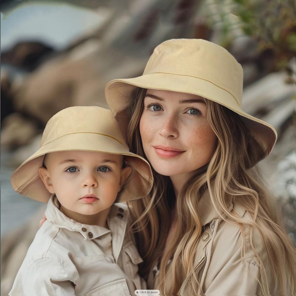 Sun Visor Kids Bucket Hat Solid Color Fisherman Cap Casual Children Panama Hat Outdoor